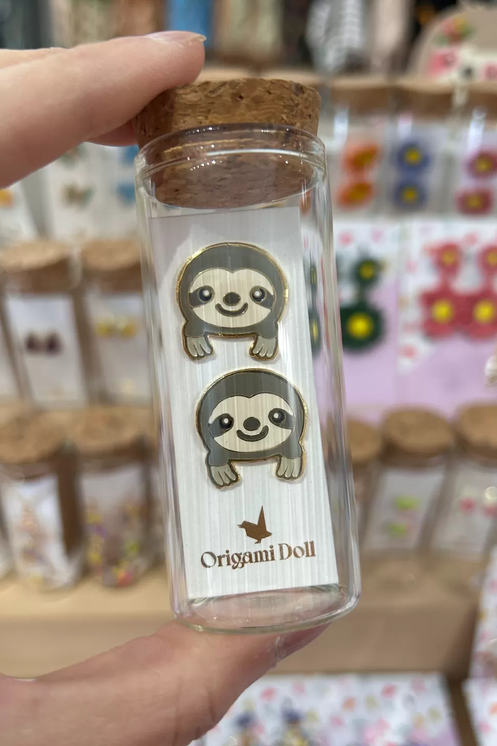 Fashion Origami Doll Sloth Earring