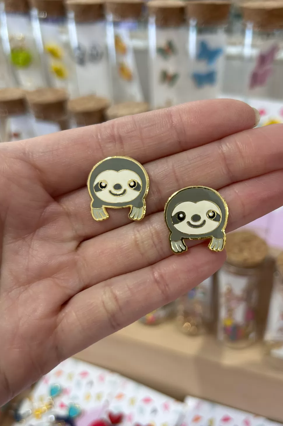 Fashion Origami Doll Sloth Earring