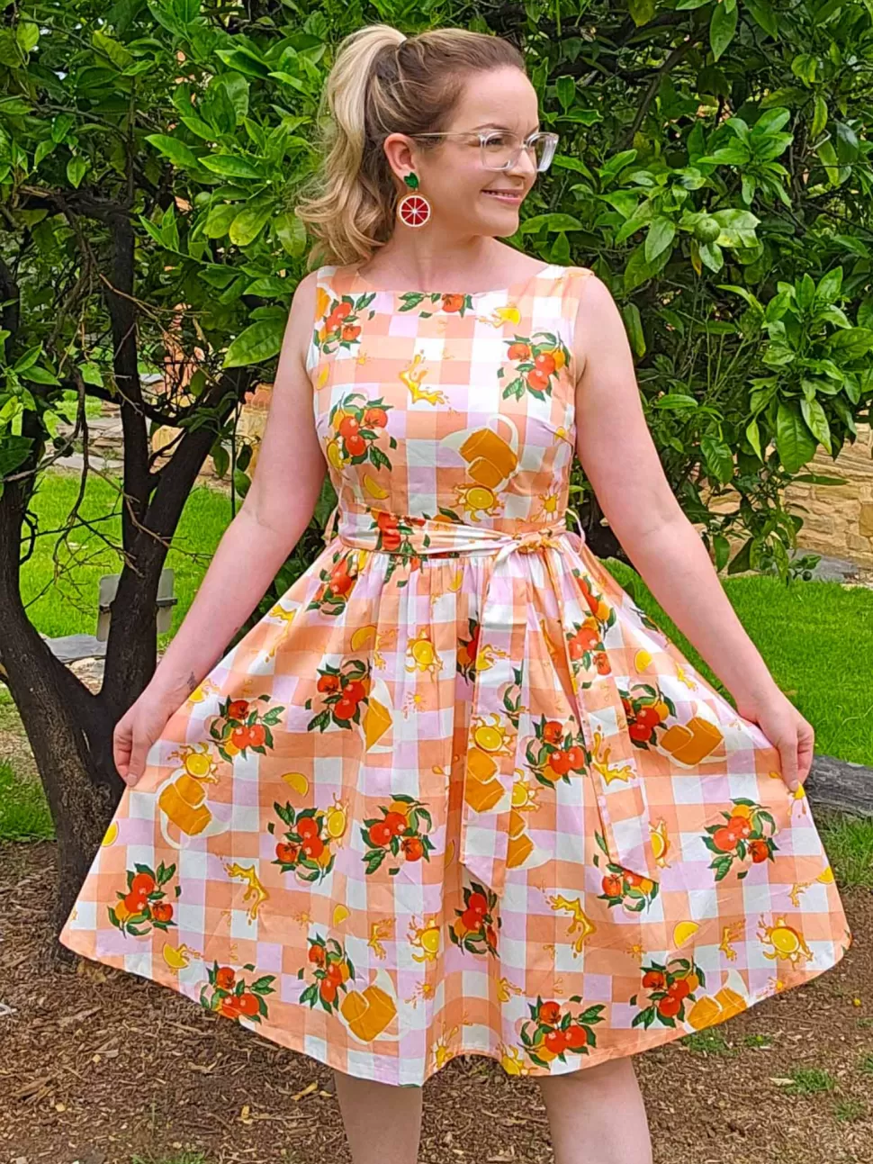 Cheap Origami Doll Spring Blooming Dress - Orange Juice