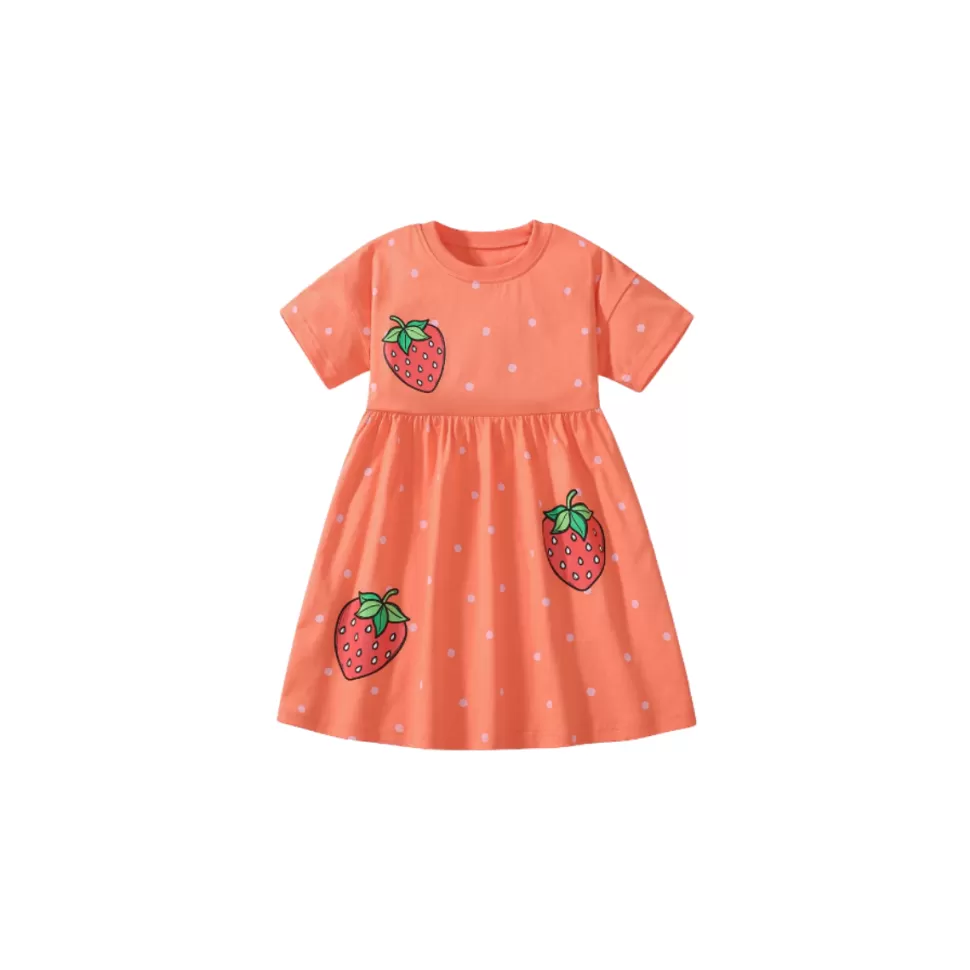 Outlet Origami Doll Strawberry polkadot kids Dress