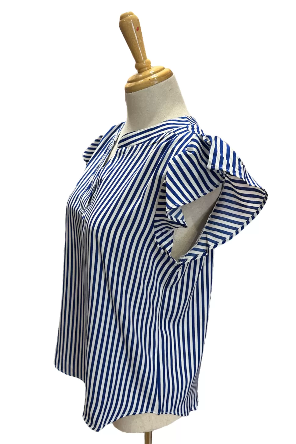 Store Origami Doll Striped Notch Neck Top (CLEARANCE SALE)