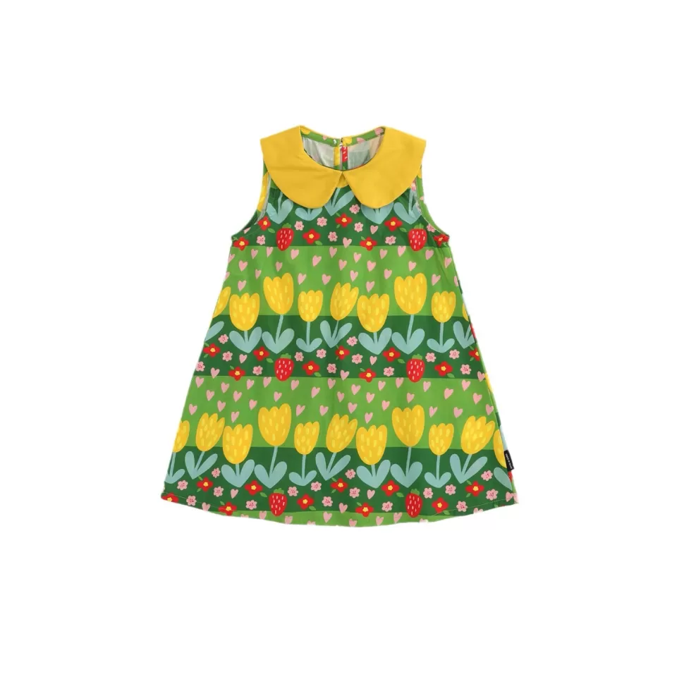 New Origami Doll Tulips Kids Peter Pan collar dress