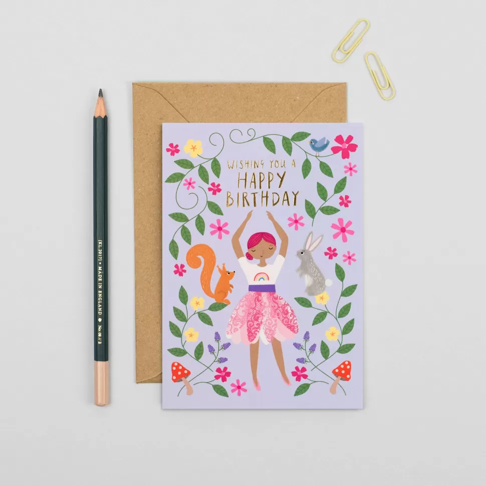 Shop Origami Doll Twinkle Toes Kid's Birthday Card | Children's Birthday Card