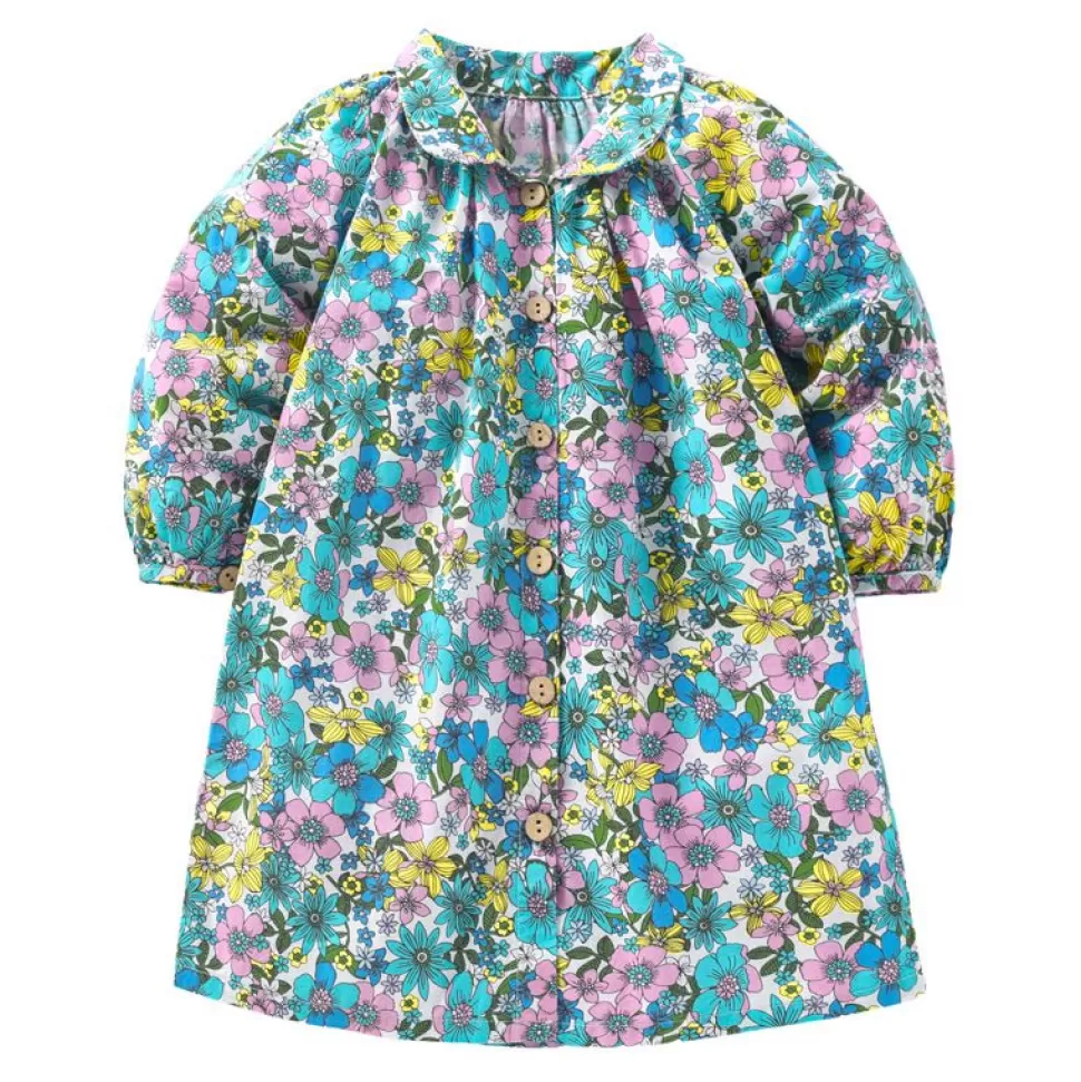 Online Origami Doll Vintage floral shirt girl dress