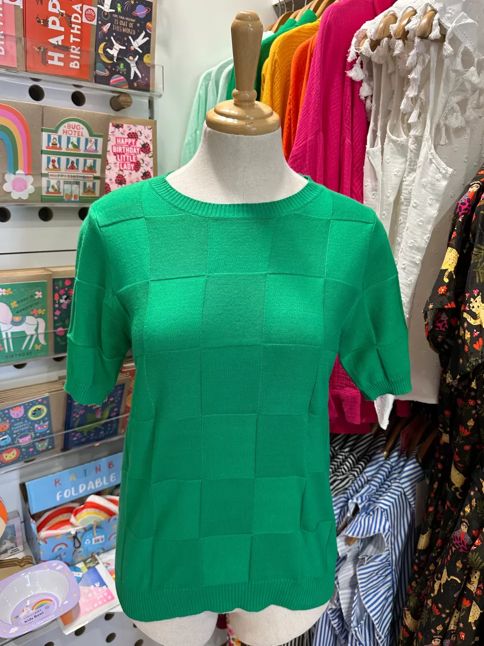 Store Origami Doll Weaving Pattern Knit Tee (CLEARANCE SALE)