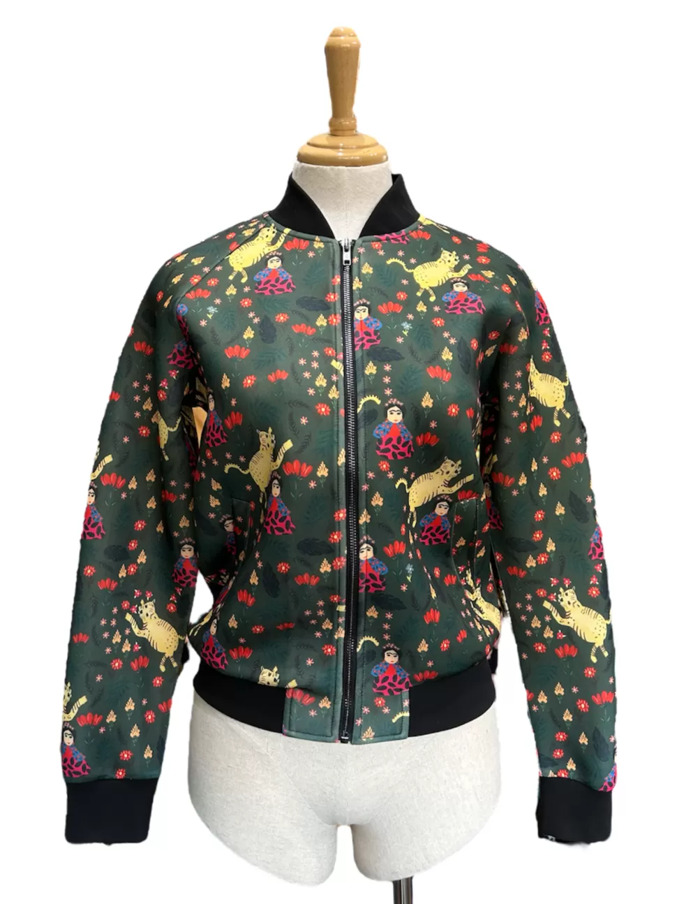 Hot Origami Doll Willow Bomber Jacket - Frida green