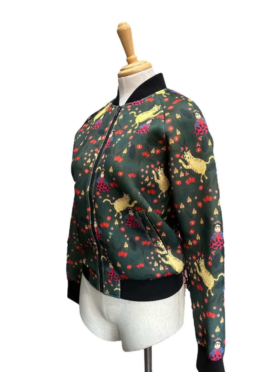 Hot Origami Doll Willow Bomber Jacket - Frida green