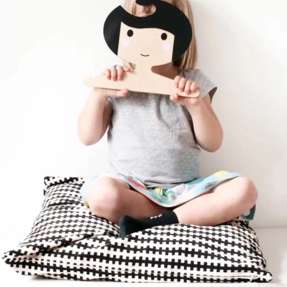 Online Origami Doll Wooden Coat Hanger For Kids